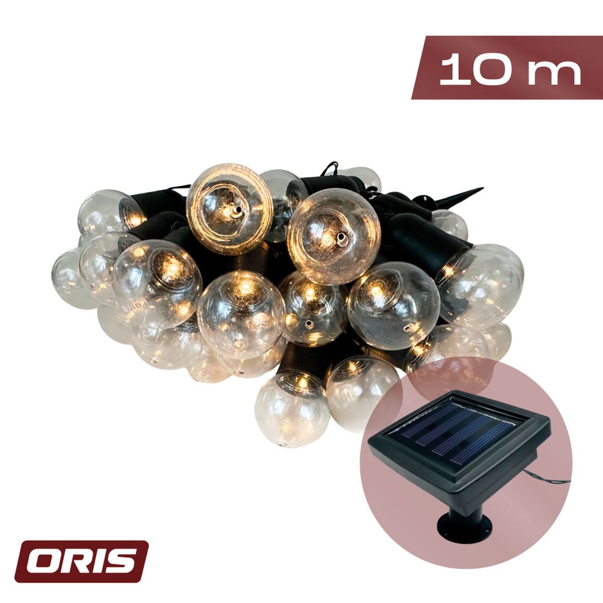 ORIS - Guirnalda Luces Decorativas Solares Terraza Patio Oris Kiosclub
