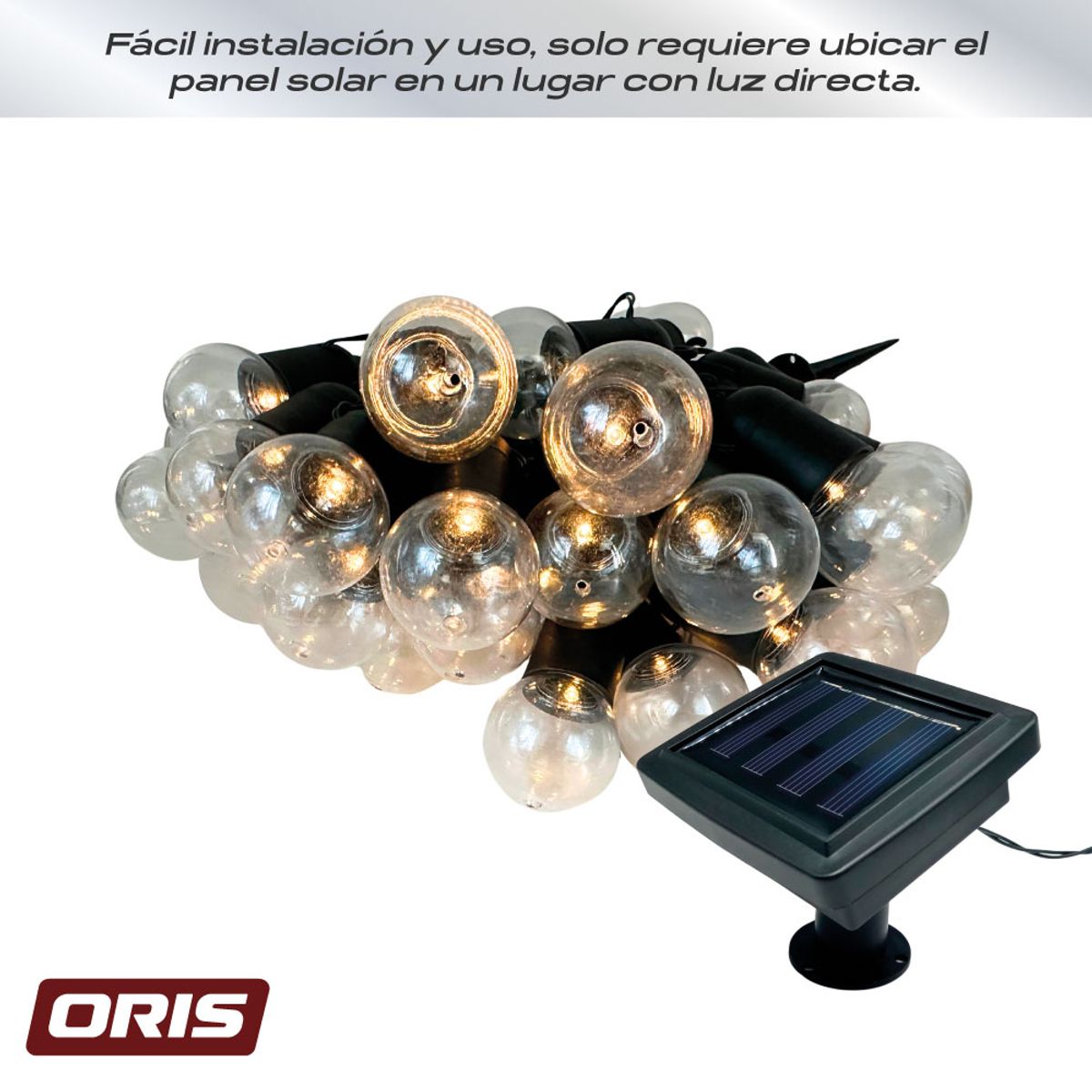 ORIS - Guirnalda Luces Decorativas Solares Terraza Patio Oris Kiosclub