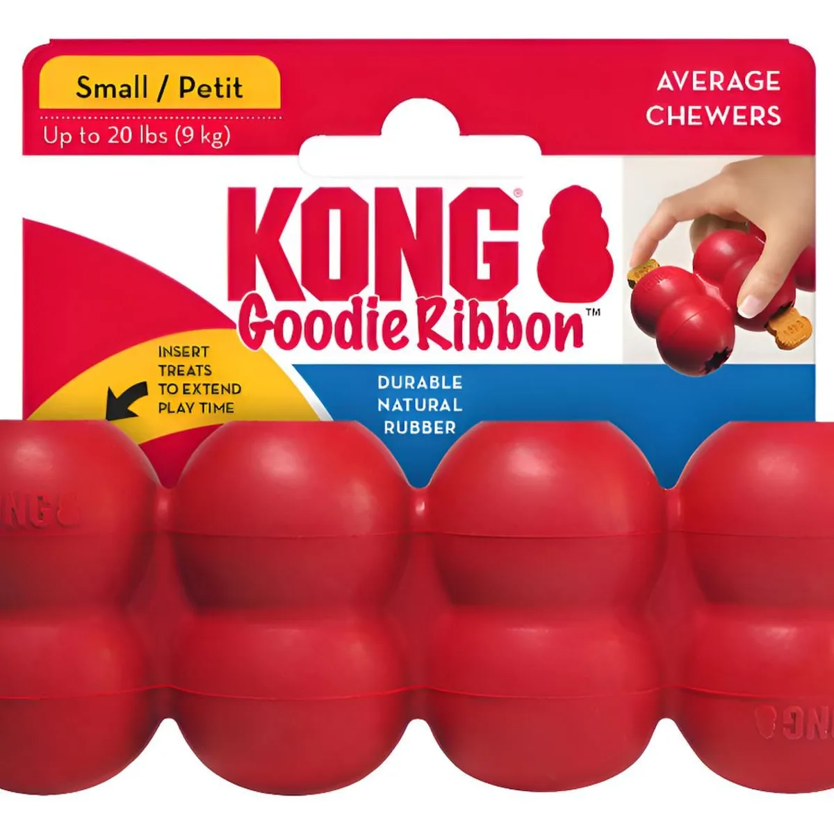KONG - Juguete Rellenable Kong Goodie Ribbon Talla S Hasta 9 Kg