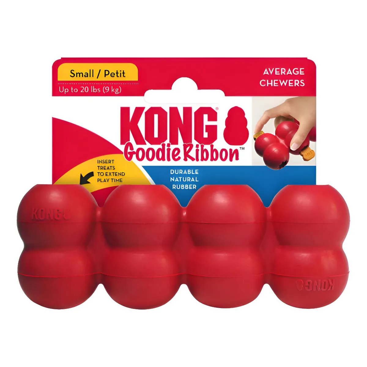 KONG - Juguete Rellenable Kong Goodie Ribbon Talla S Hasta 9 Kg