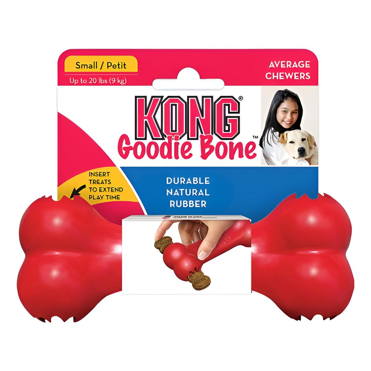 KONG - Kong Goodie Bone Hueso Rellenable Juguete Para Perro Talla S Rojo