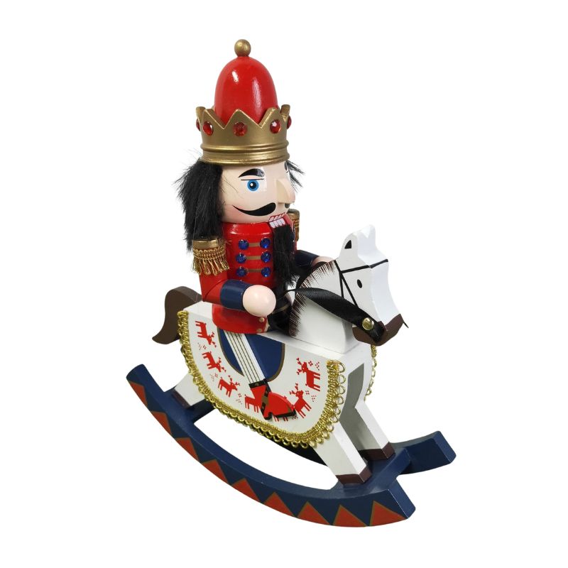 GENERICO - Cascanueces Rey a Caballo Mecedor  Figura Navideña Decorativa Exclusiva