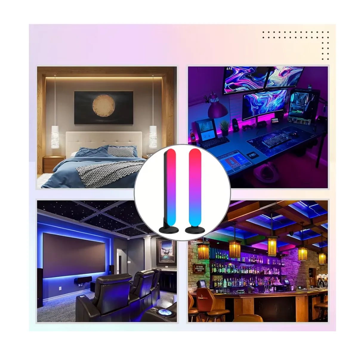 BLOEM - LAMPARA DE LUZ  RGB AMBIENTAL Y  ESCRITORIO CON  RITMO MUSICAL USB