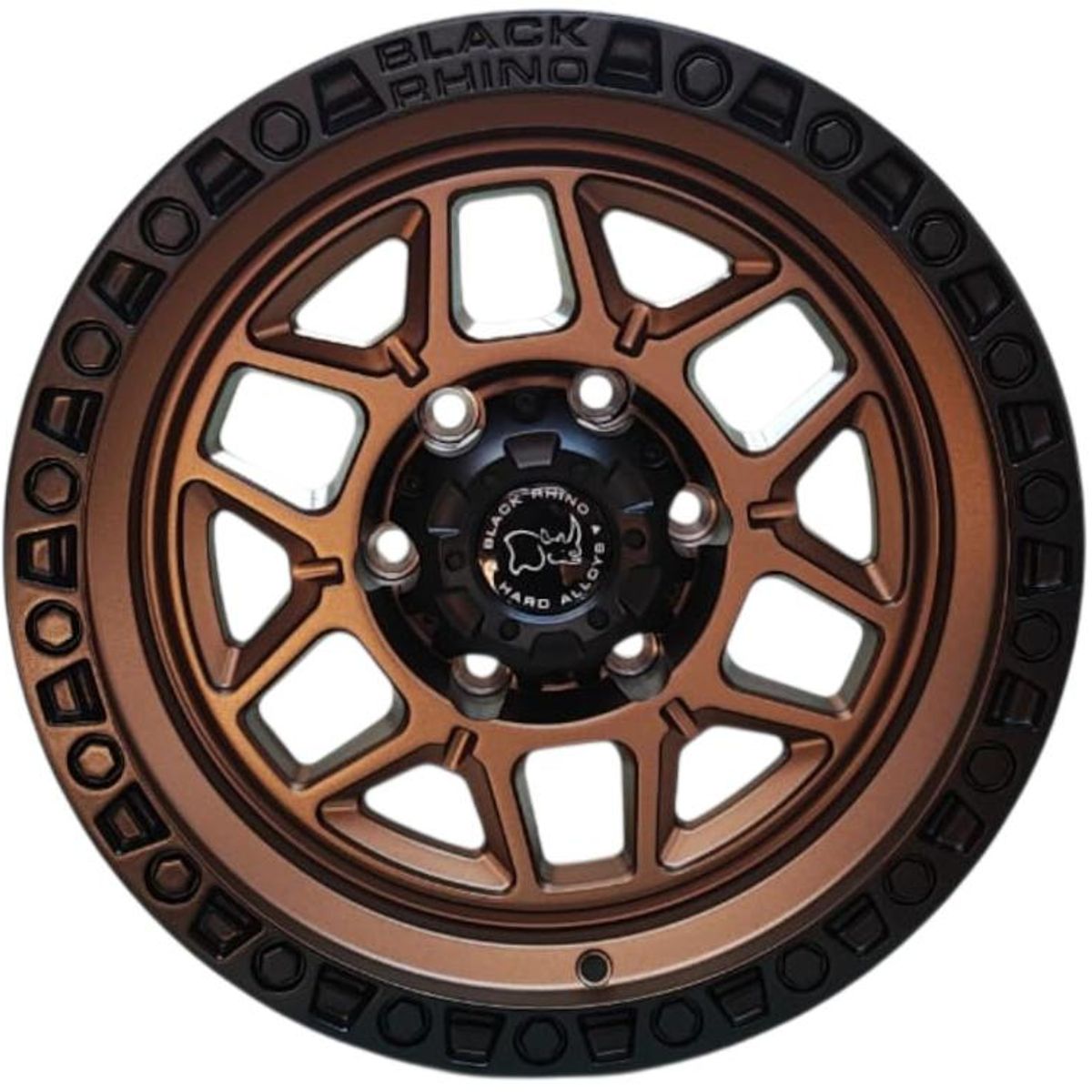 GENERICO - Juego de Llantas 16X8 6x1397 Et0 Bronze+Matt Black lip H019