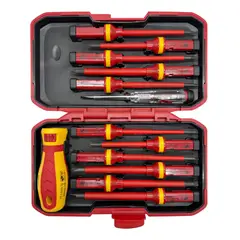 GENERICO - Set Maletín Desatornilladores Aislados 1000v Electricistas