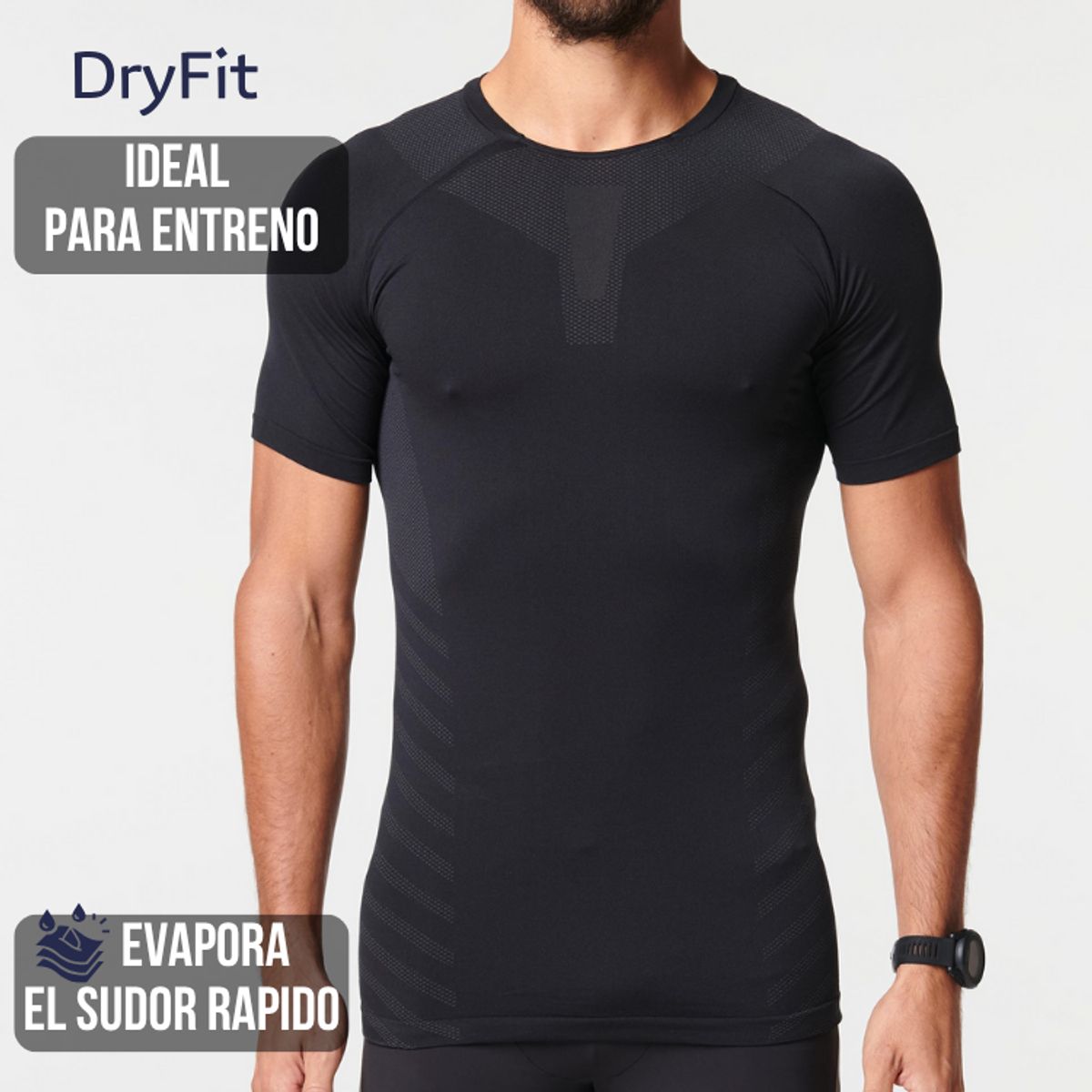 GARSIL - Camiseta Entrenamiento DryFit Manga Corta Hombre