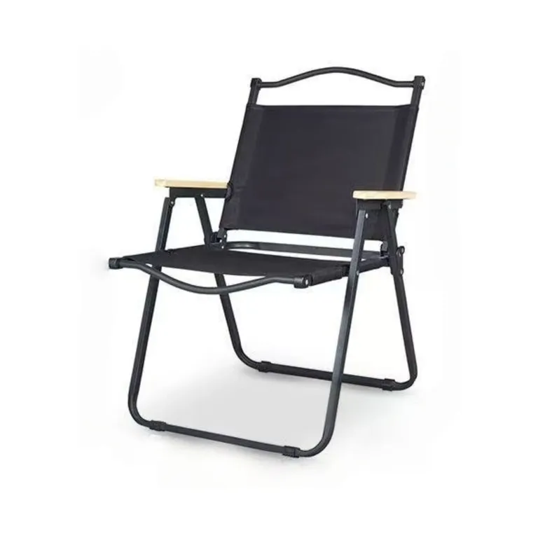 Silla Plegable Reforzada 135Kg con posa brazos de Madera para Camping Playa