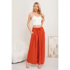 LOOK SHOP - Pantalón Tipo Lino Mujer Calce Suelto Verano Primavera 3001
