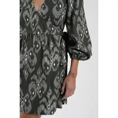 FROENS - Vestido Corto Wrap Mujer -Lino