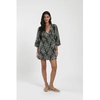 Vestido Corto Wrap Mujer -Lino