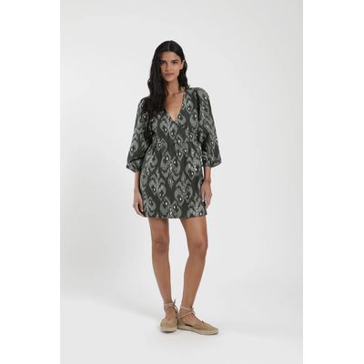 Imagen 1 del producto Vestido Corto Wrap Mujer -Lino