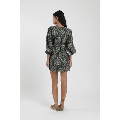 Imagen 2 del producto Vestido Corto Wrap Mujer -Lino