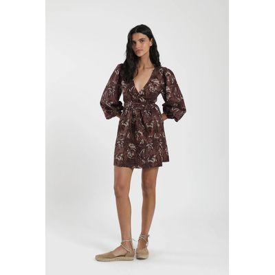 Imagen 2 del producto Vestido Corto Wrap Mujer -Lino