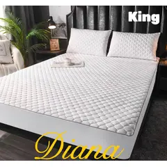 DIANA - CUBRE COLCHON IMPERMEABLE TAMAÑO KING CON 2 FUNDAS DE ALMOHADA COLOR BLANCO