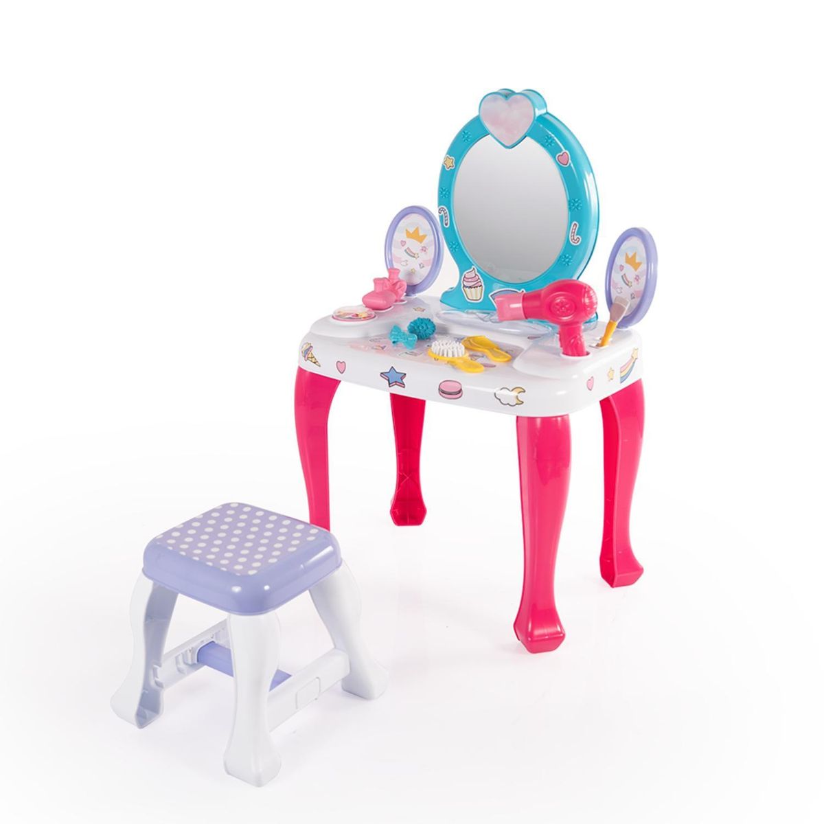 DOLU - Tocador Maquillaje Para Niñas con Espejo 47X31X71 Cms Dolu