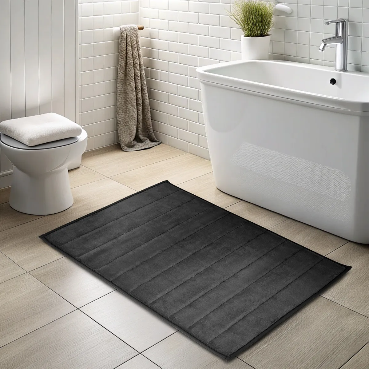 NAUTICA - Alfombra de baño Nautica Home 50x80cm coralina ultra suave negro