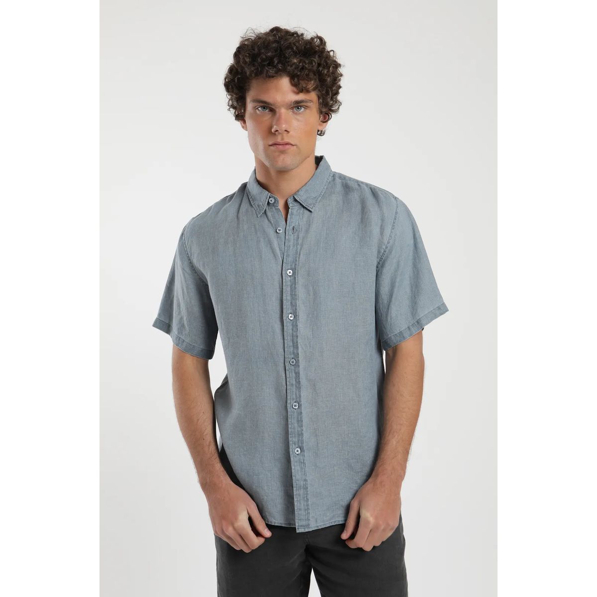 FROENS - Camisa  Lino Hombre -Lino