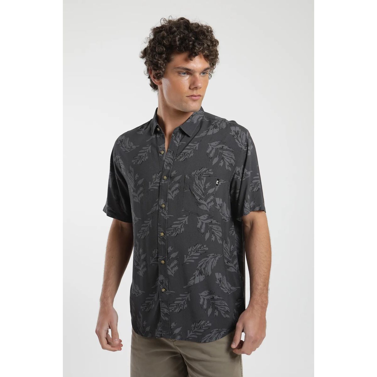 FROENS - Camisa Trazo Hojas Hombre - Viscosa