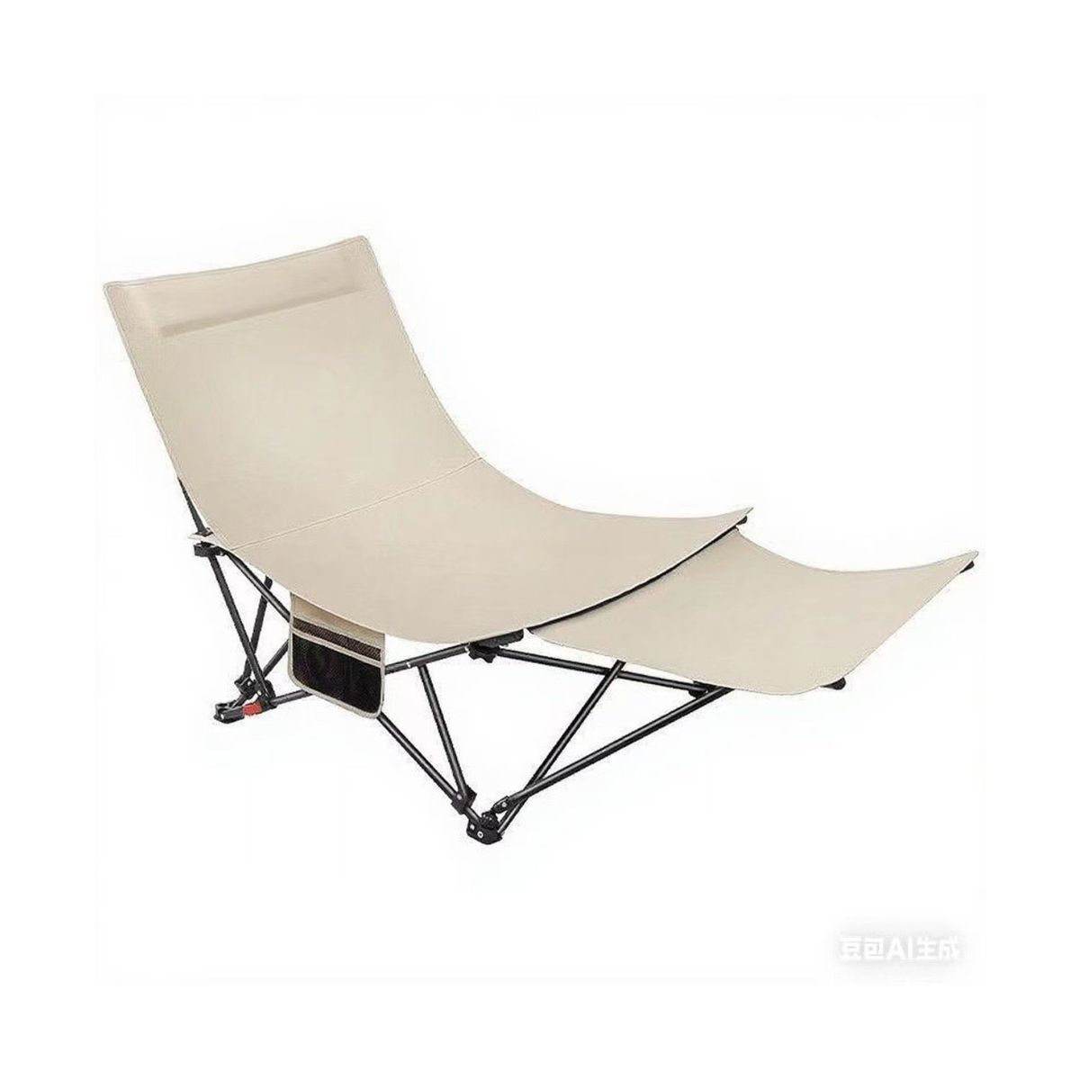 BABYLUNA - Reposera Plegable para Camping con Reposapiés y 4 Ángulos Estructura de Aluminio