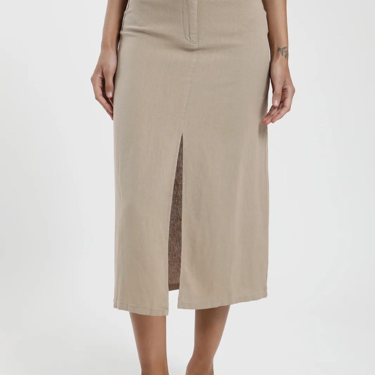 FROENS - Falda Larga Lisa Mujer Froens - Lino