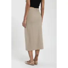 FROENS - Falda Larga Lisa Mujer - Lino