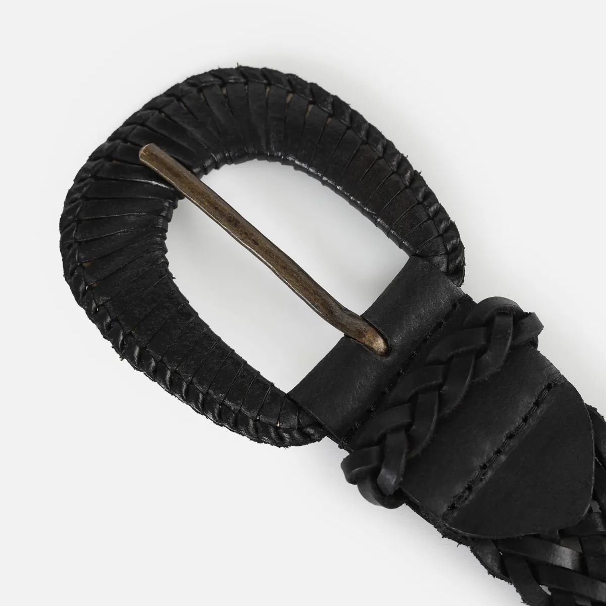 FROENS - Cinturon Mujer Trenza Negro-Cuero