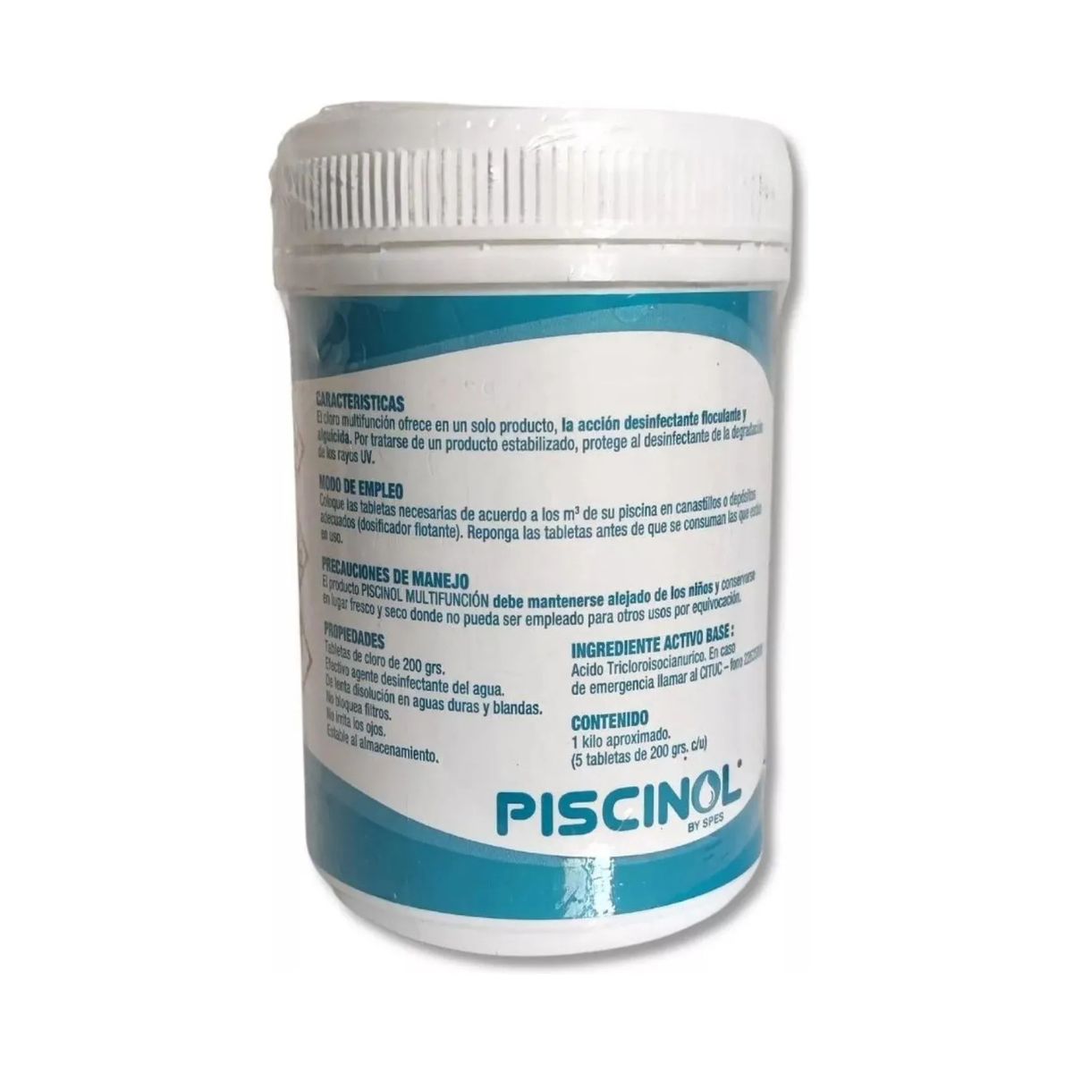 PISCINOL - Cloro en Tableta Multifuncion 1kg PISCINOL  Alguicida - Floculante - Desinfectante