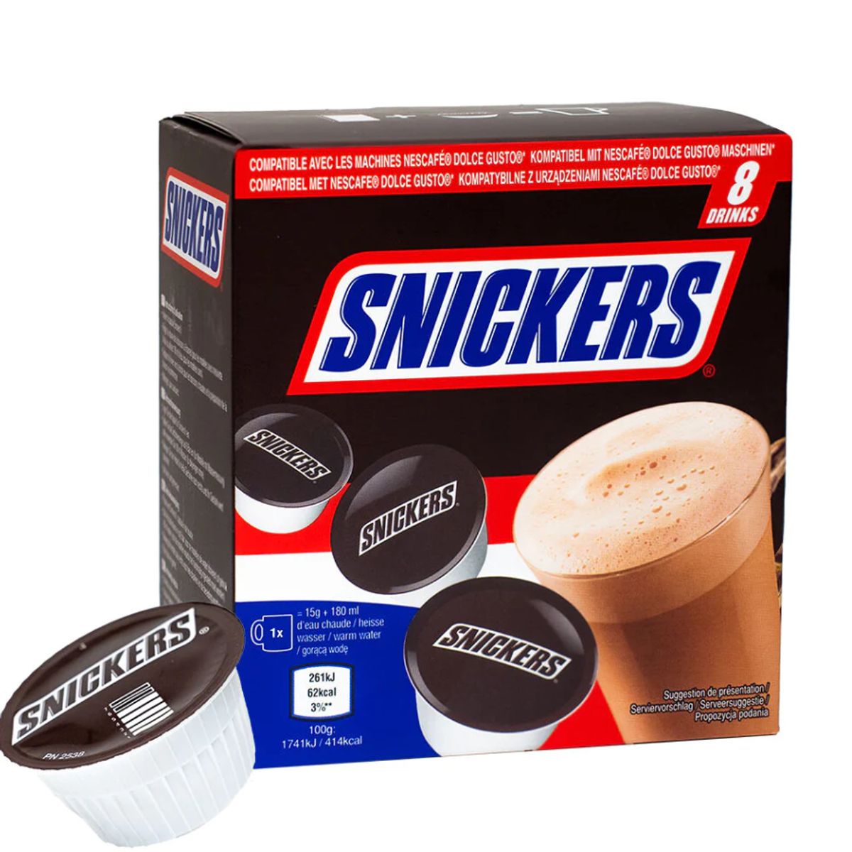 SNICKERS - Chocolate Caliente en Cápsulas Snickers 8 un 120 g