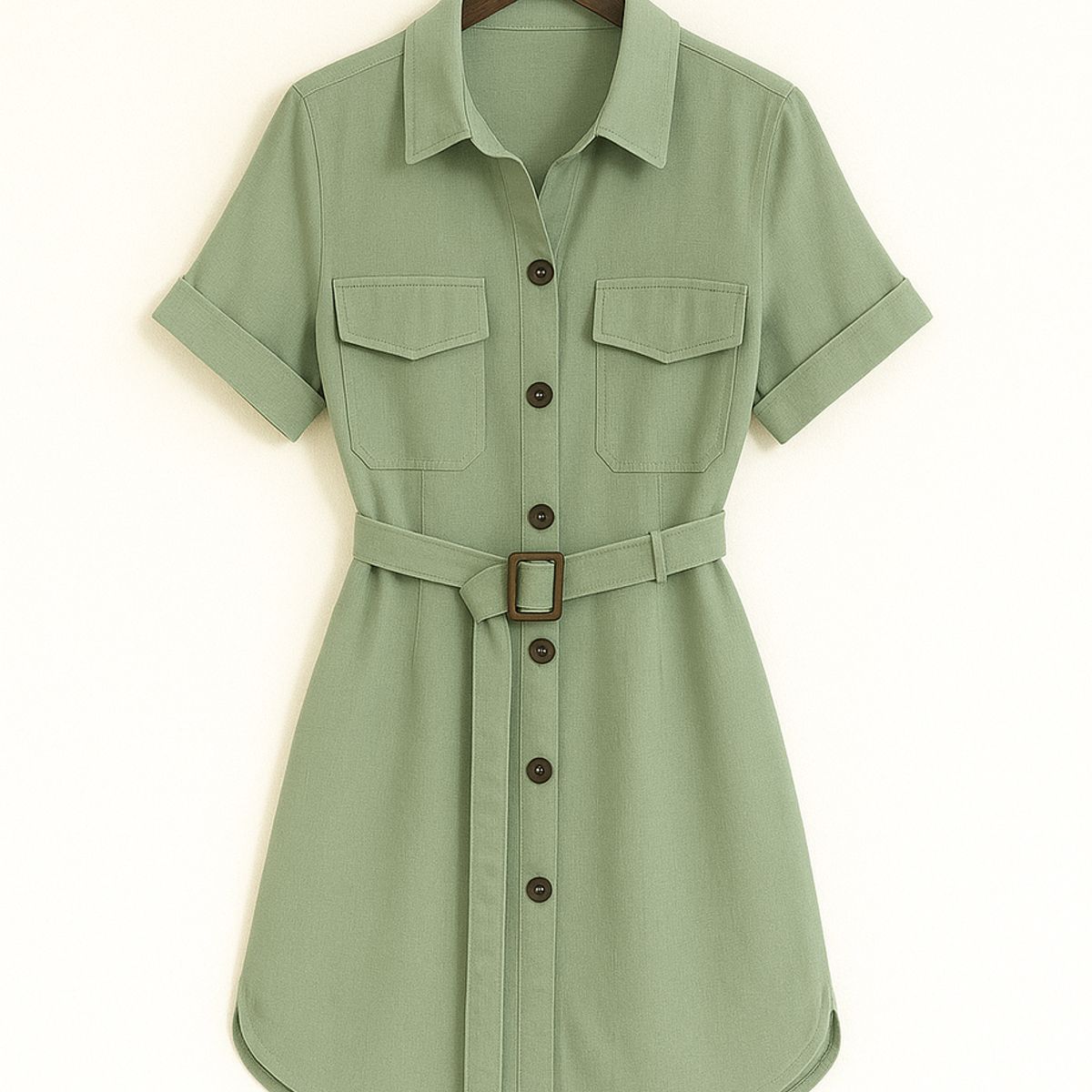 MARABU - Vestido Camisero Largo Mujer Casual