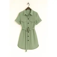 MARABU - Vestido Camisero Largo Mujer Casual