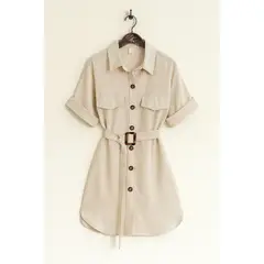 MARABU - Vestido Camisero Largo Mujer Casual