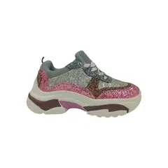 HERIEL - Zapatilla Rosa Glitter Plataforma Mujer