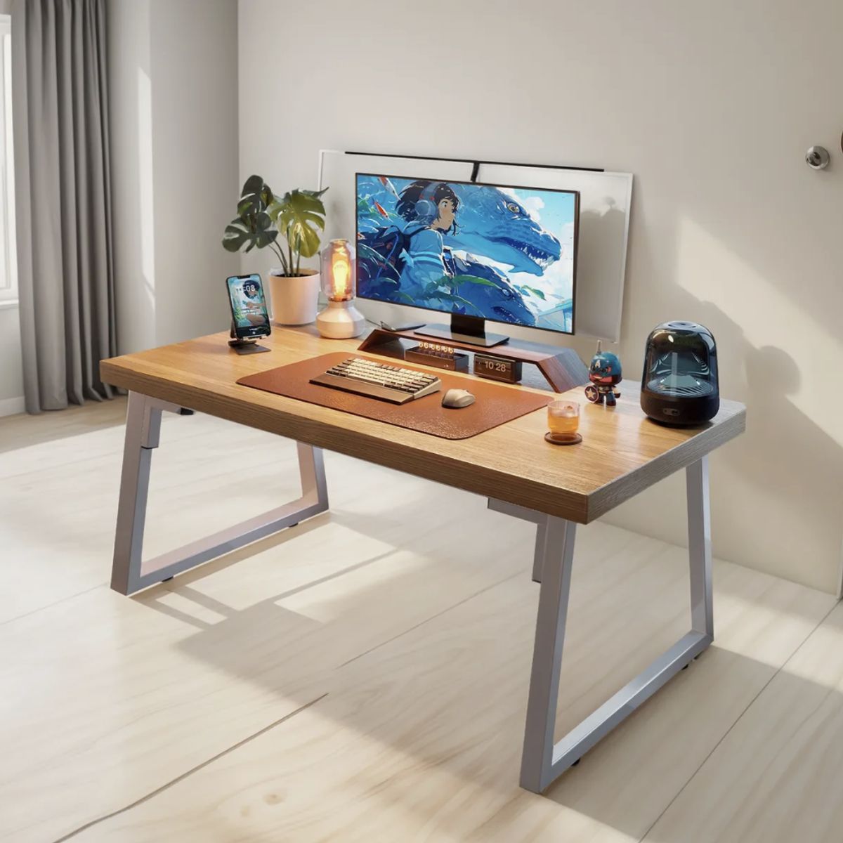 HOMER DESIGN - Escritorio Pata Metal Oficina 120x60x75cm Gruesa 30mm