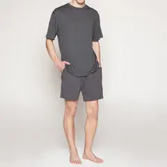 MONARCH - Pijama Hombre 2 Pzas Liso Cuello Redondo