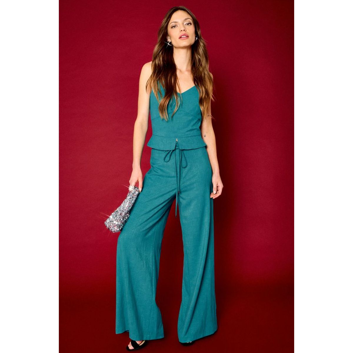 IO - Pantalon Liso Mujer Verde Io