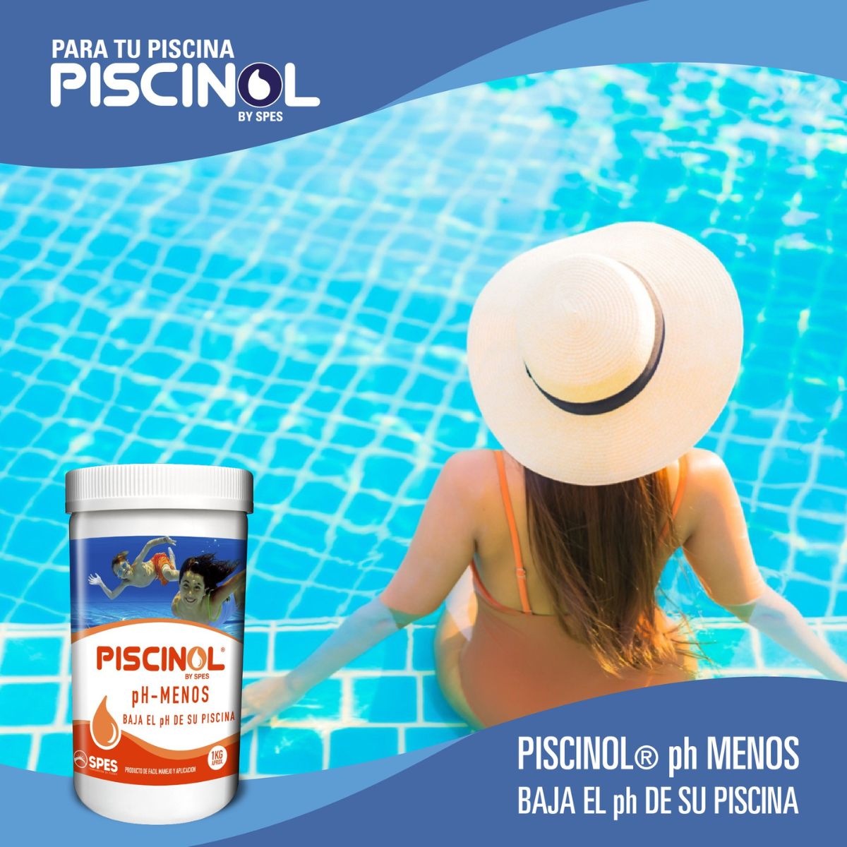 PISCINOL - Baja pH para Piscina 1kg  pH-MENOS Piscinol