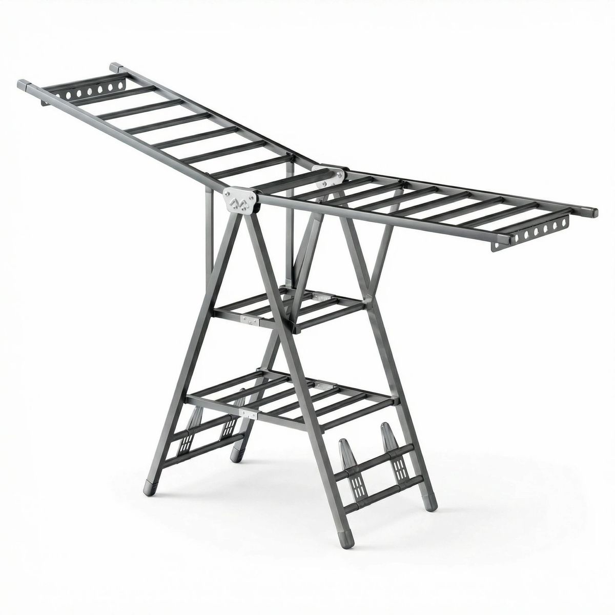 IDEEHOUSE - Tendedero Plegable Acero Inoxidable 170cm Gris Oscuro
