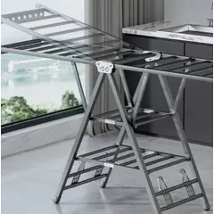 IDEEHOUSE - Tendedero Plegable Acero Inoxidable 170cm Gris Oscuro