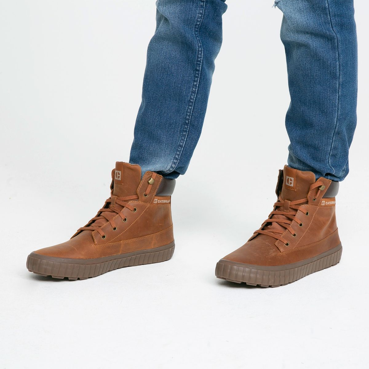 CAT - Cat Botín Hombre Cuero Café