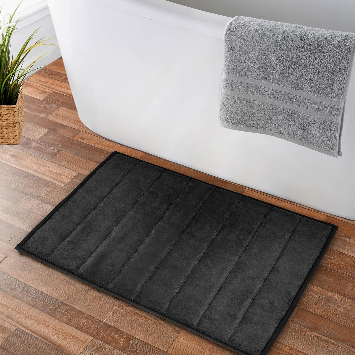 NAUTICA - Alfombra de baño Nautica Home 40x60cm coralina ultra suave negro
