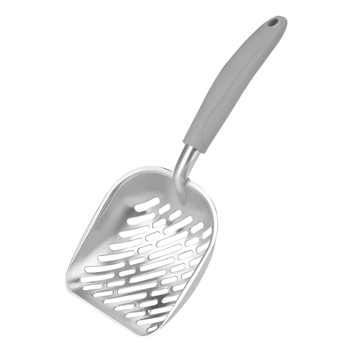 BROTHER - Pala De Metal Para Arena Sanitaria Mascotas Perros Y Gatos Mango Gris