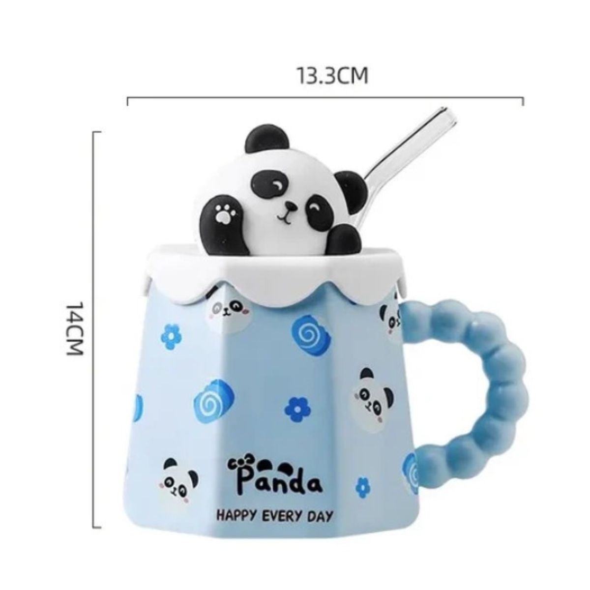 SUKEA - Taza Decorativa de Ceramica Oso Panda 400 ml