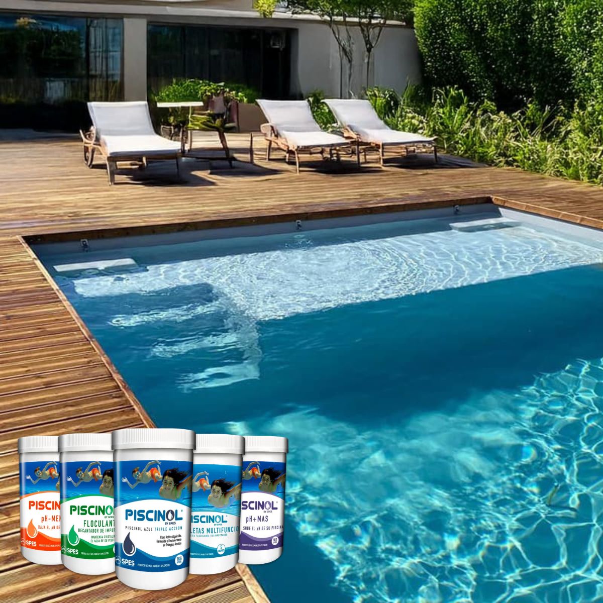 PISCINOL - Kit Tratamiento Premium para Piscina 5 en 1 PISCINOL
