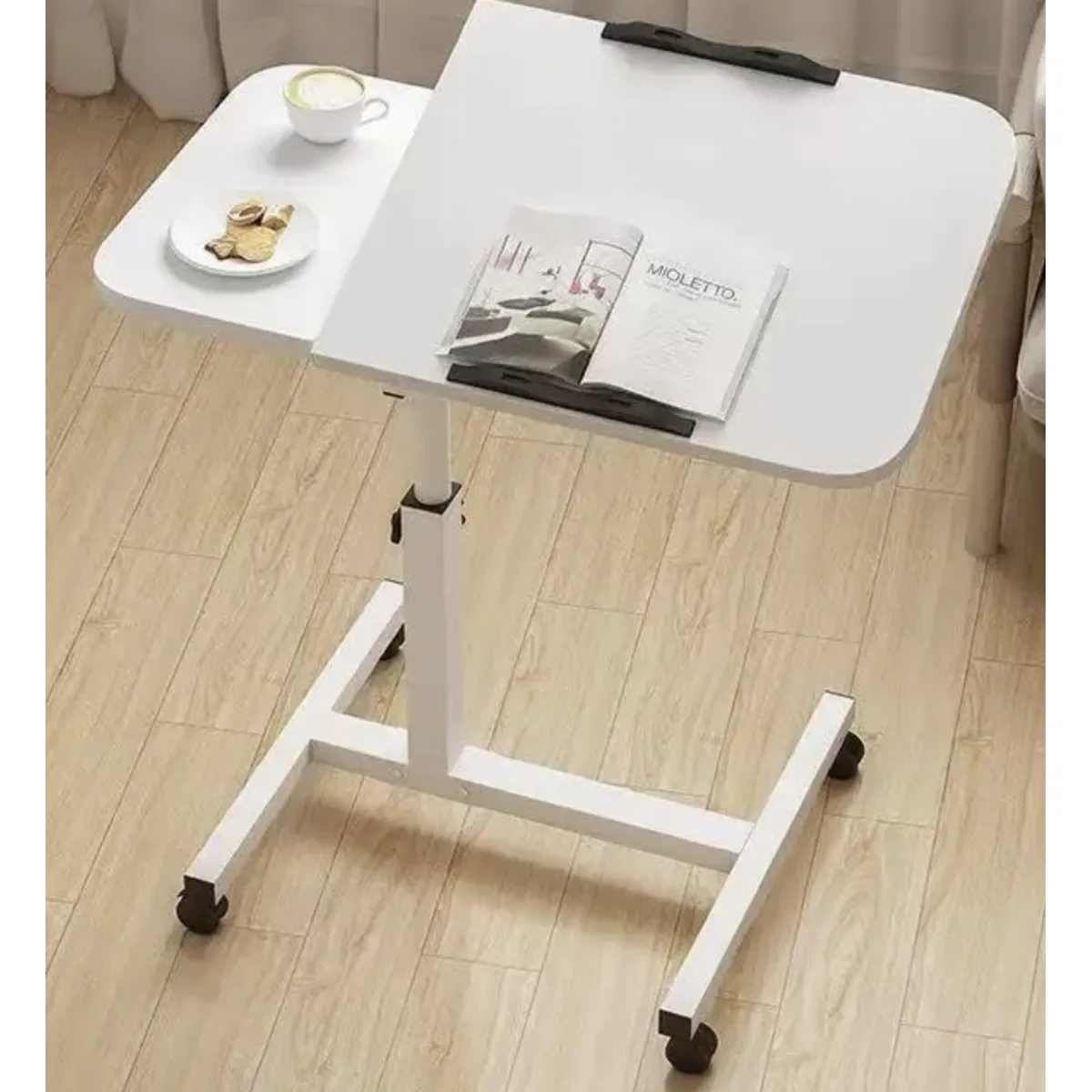 Mesa Multifuncional Ajustable Para Portátil Con Ruedas Color Blanco, marca IDEEHOUSE - Foto 2