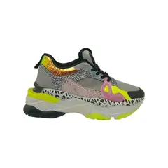 HERIEL - Zapatilla Rosa Multicolor Plataforma Mujer