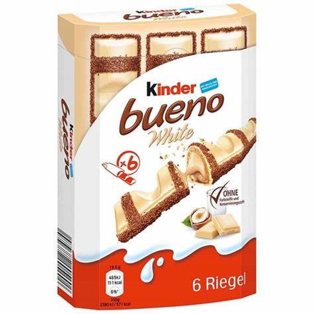 KINDER - Chocolate Blanco Bueno Kinder 117 g Kiosclub