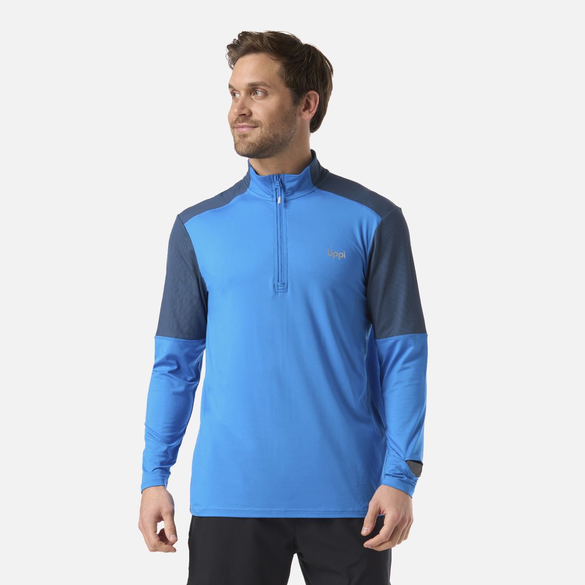 LIPPI - Polerón Hombre Puerto Trucco 1/4 Zip Azulino Lippi