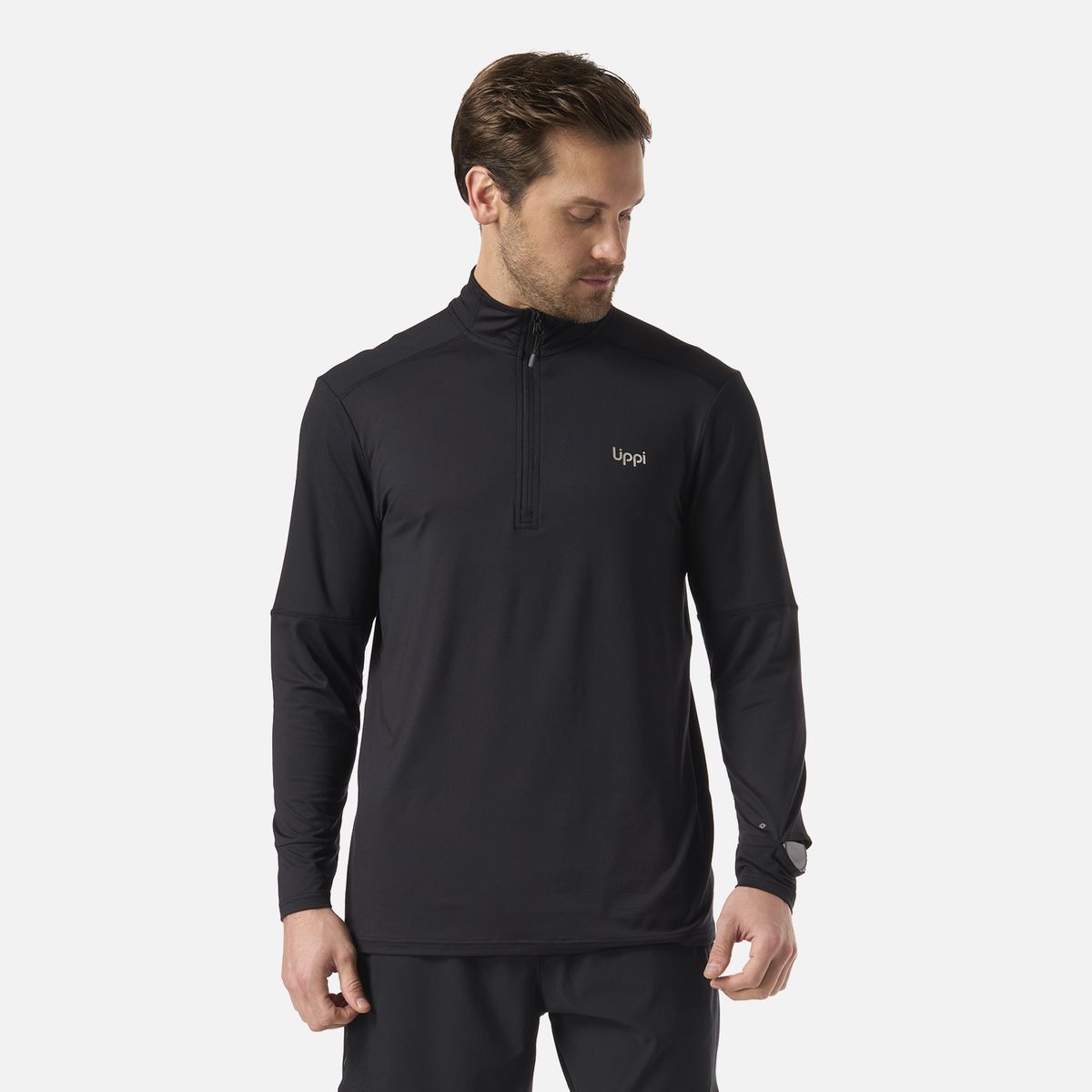 LIPPI - Polerón Hombre Puerto Trucco 1/4 Zip Negro Lippi