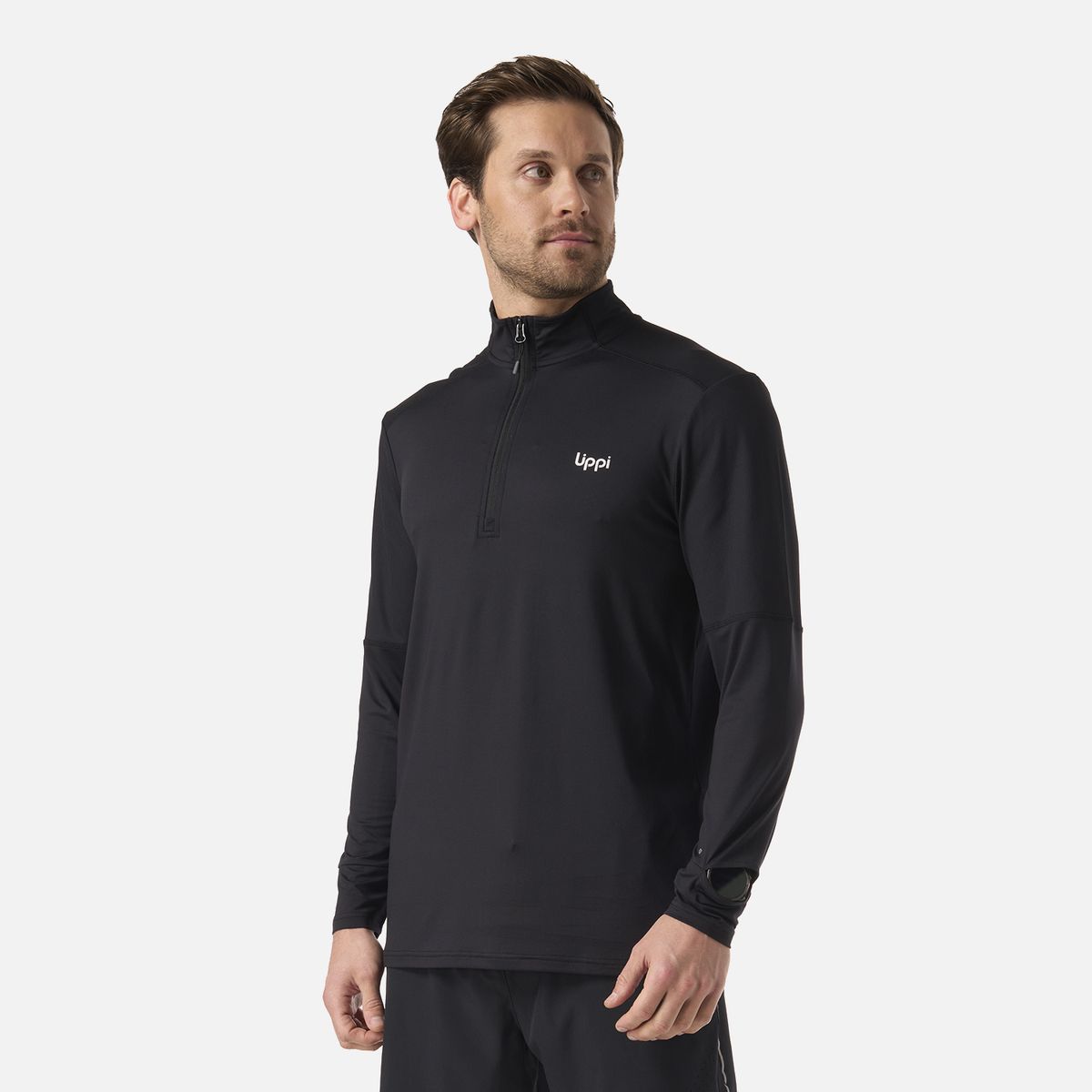 LIPPI - Polerón Hombre Puerto Trucco 1/4 Zip Negro Lippi