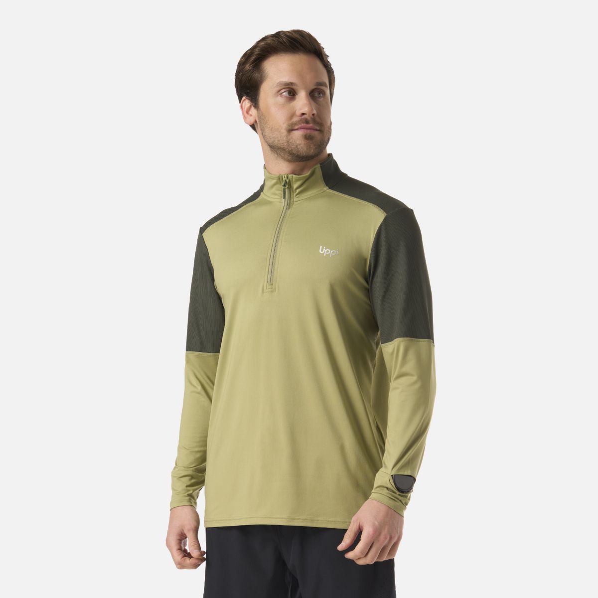 LIPPI - Polerón Hombre Puerto Trucco 1/4 Zip Verde Lippi